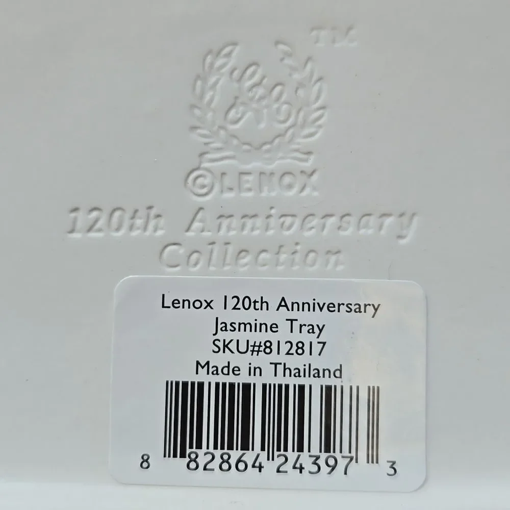 Lenox Jasmine Rectangle Serving Tray Floral Lattice 120th Anniversary Collection
